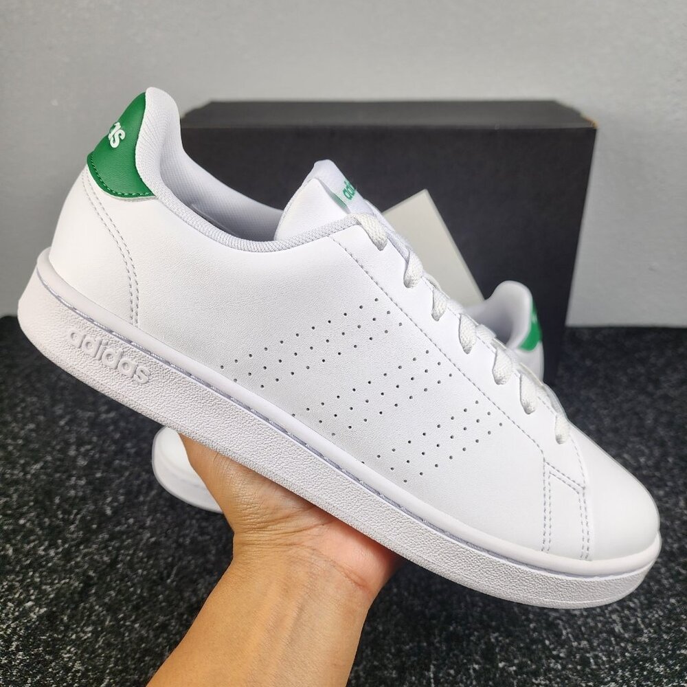 NEW Adidas Advantage White Green Sneakers Men’s Size 12 Casual Lace Tennis Shoes